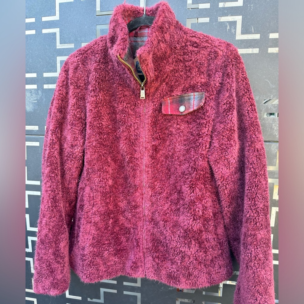 Soft Pendleton Teddy Jacket Burgundy/Maroon Women… - image 1